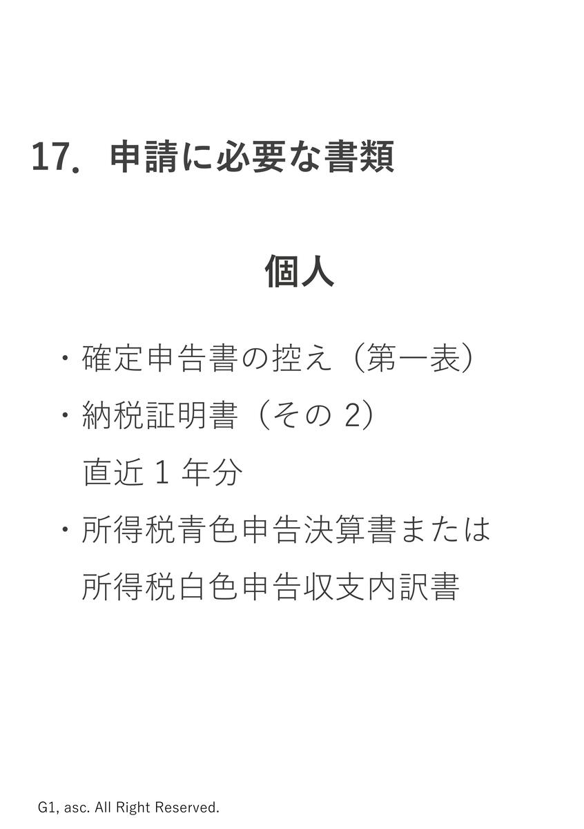 申請に必要な書類(個人)